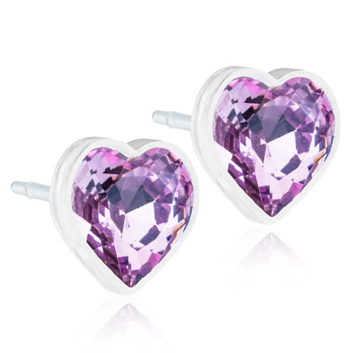 Medical Plastic 6mm Heart Earrings