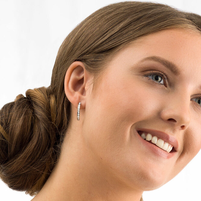 Pendant Brilliance Curved Crystal Earrings - Image 3