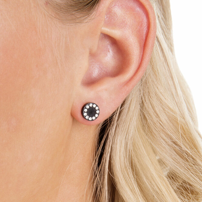 Brilliance Puck Crystal Earrings 8mm - Image 2