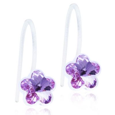 Medical Plastic Flower Pendant Earrings
