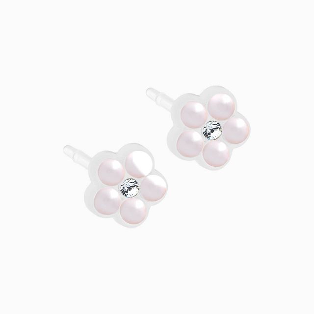 Medical Plastic 6mm Daisy Pearl Earrings
