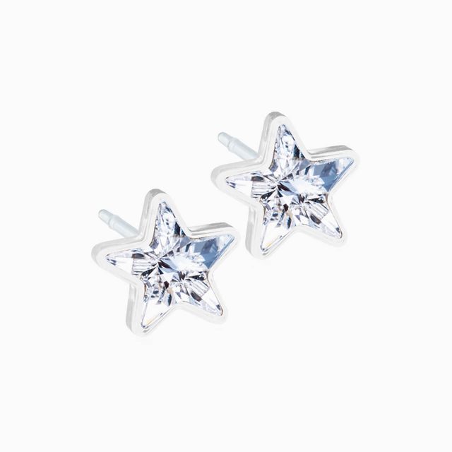 Medical Plastic 6mm Star Earrings