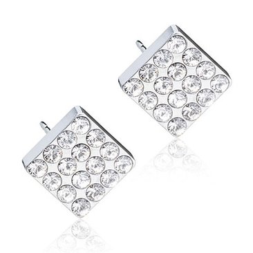Brilliance Square Crystal Earrings 8mm