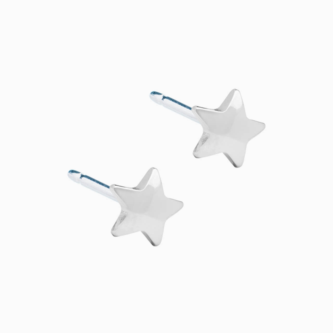 Silver Titanium Star Earrings