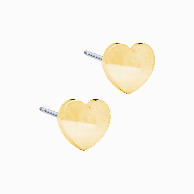 Golden Titanium Heart Earrings