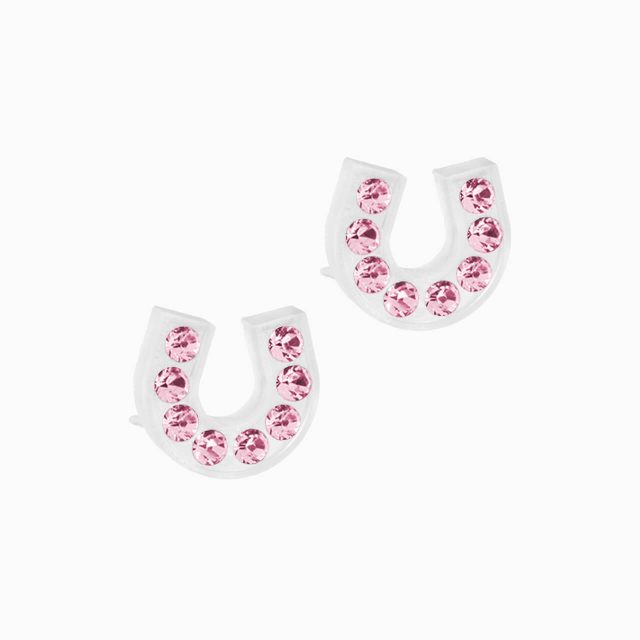 Medical Plastic Brilliance Horseshoe Earrings
