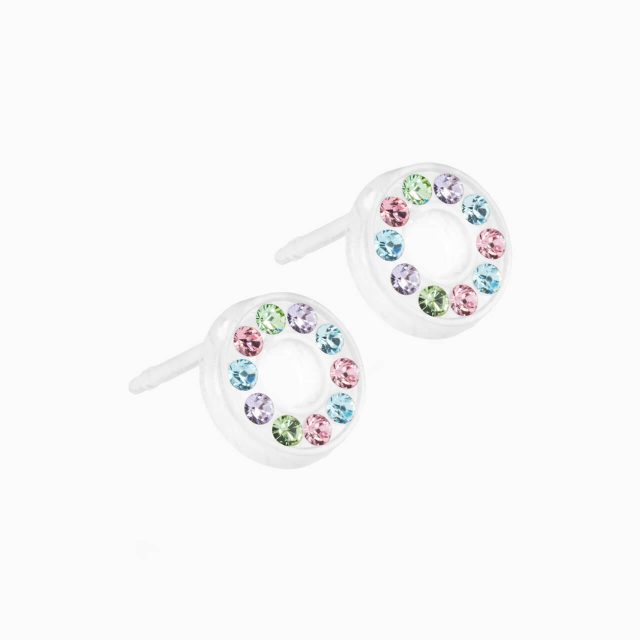 Medical Plastic 8mm Brilliance Puck Hollow Earrings