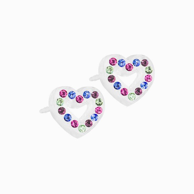 Medical Plastic 10mm Brilliance Heart Earrings