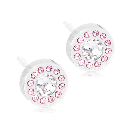 Medical Plastic 6mm Brilliance Halo Earrings