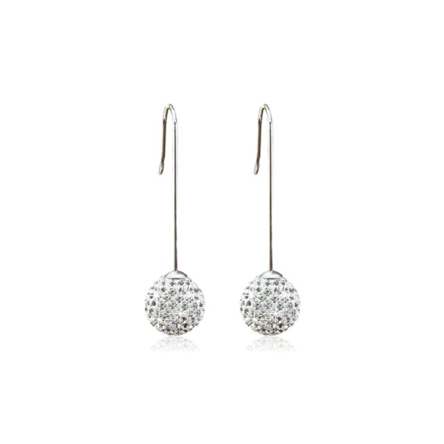 Straight Pendant Crystal Ball White