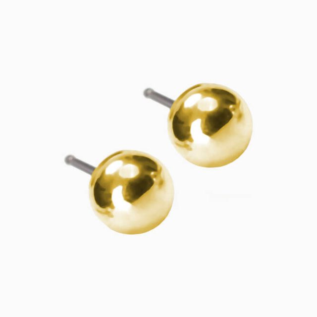 Golden Titanium 5mm Ball Earrings