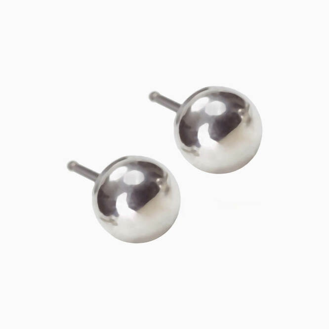 Silver Titanium 5mm Ball Earrings