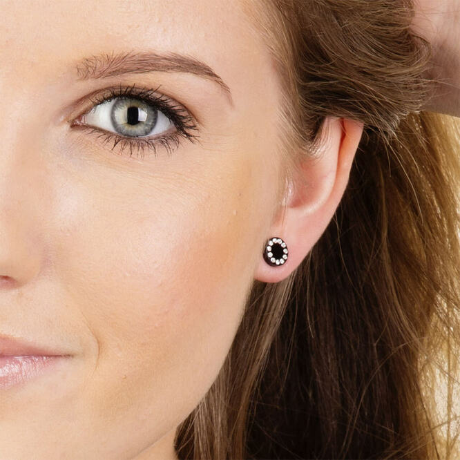 Brilliance Puck Crystal Earrings 8mm - Image 3