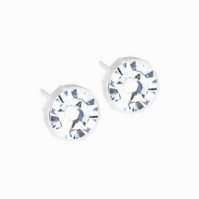 Medical Plastic Crystal 8mm Earrings