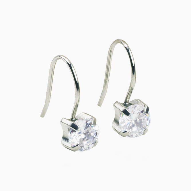 Pendant Prong Set 7mm CZ Earrings