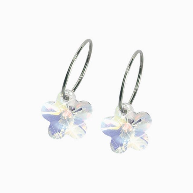 Sleeper with Flower Pendant Earrings