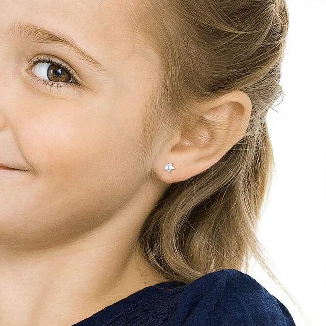 Silver Titanium Star Earrings - Image 2