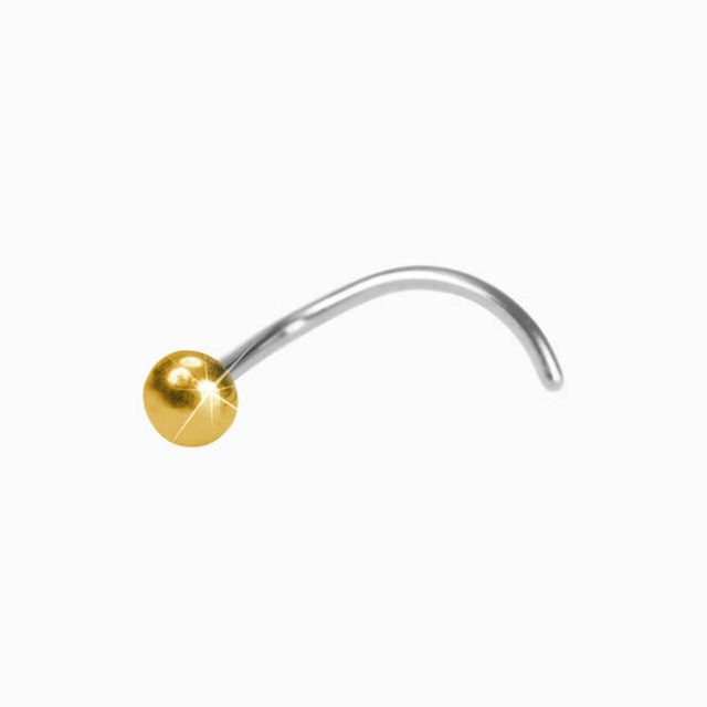Golden Titanium Ball Nose Jewelry
