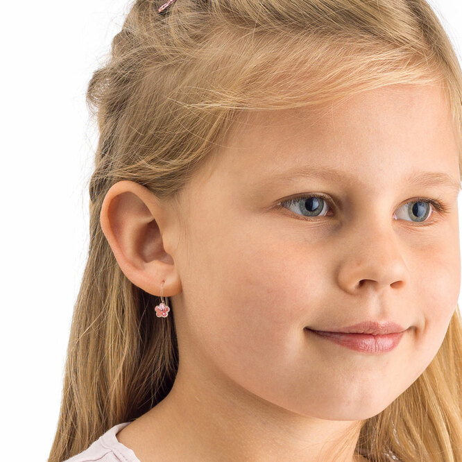 Medical Plastic Flower Pendant Earrings - Image 2